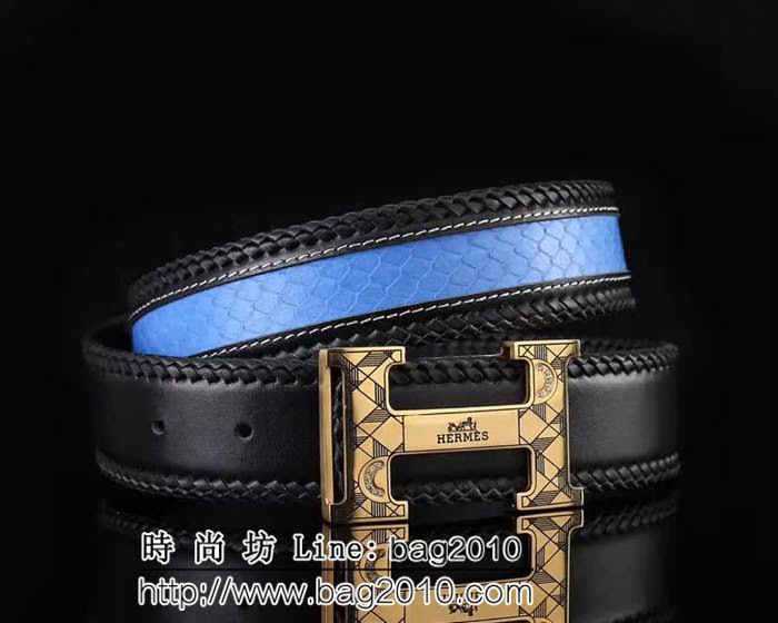 愛馬仕HERMES 精品五金扣頭 專櫃特色logo 2023新品 高端男士皮帶 HHG1867